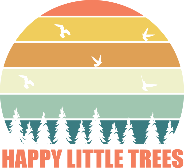 Happy Little Trees Design - DTF Ready To Press