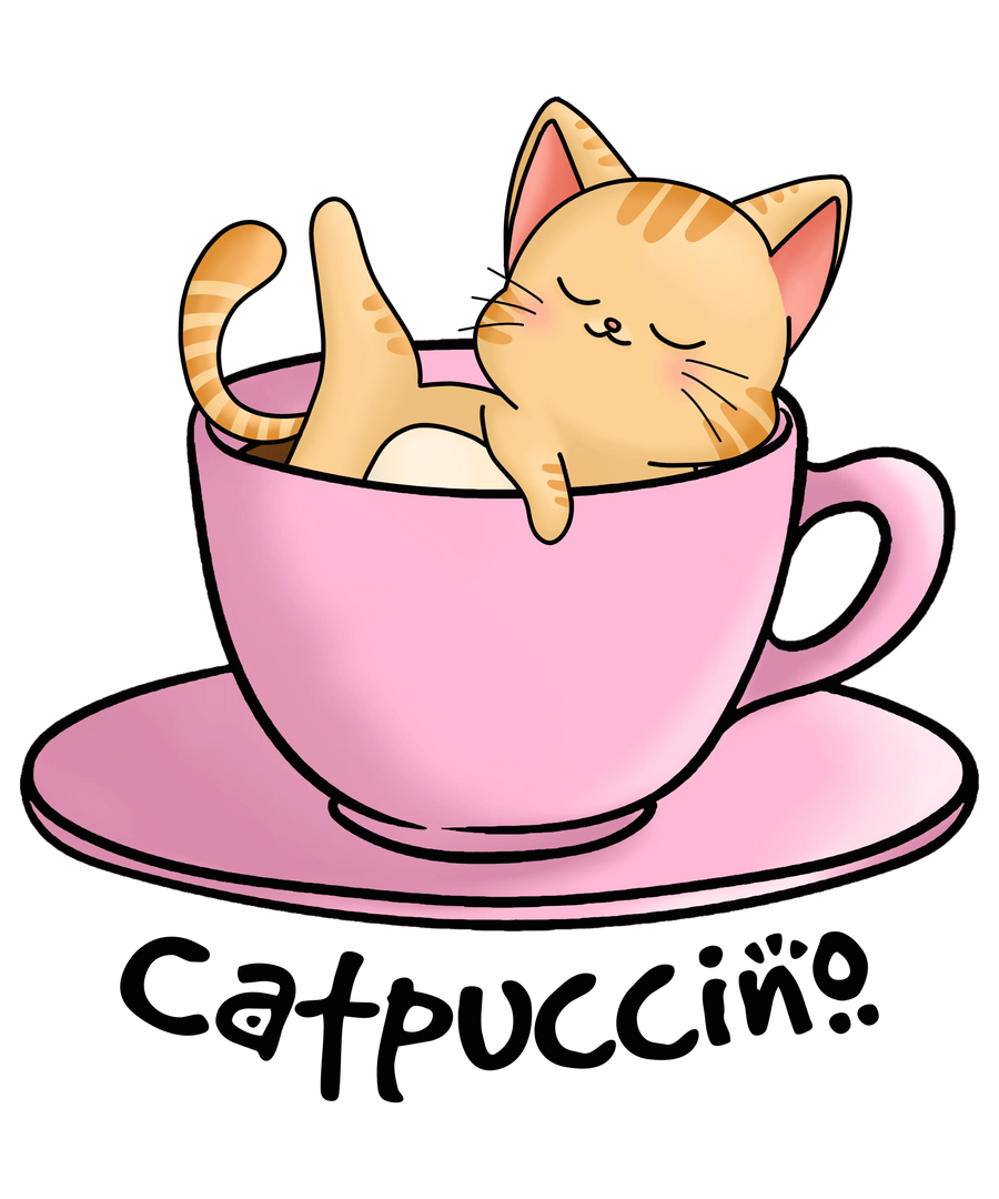 Catpuccino Design - DTF Ready To Press