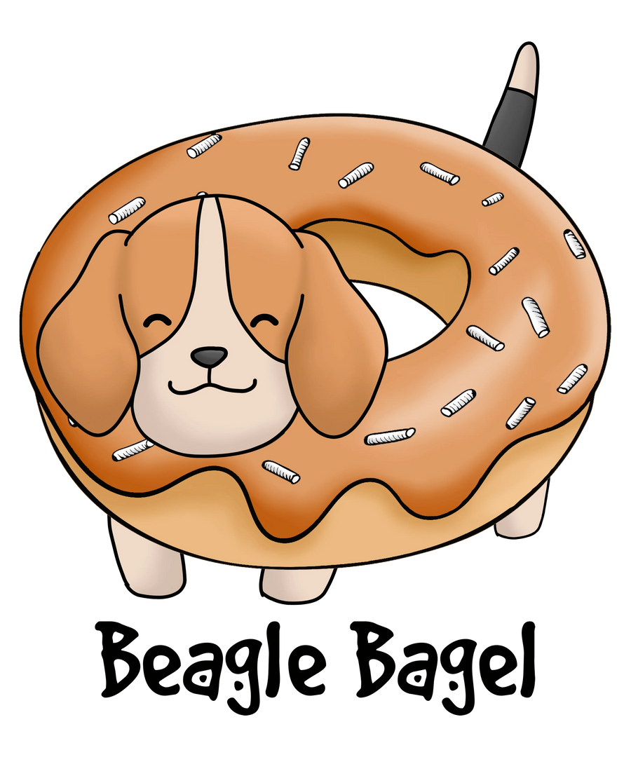 Beagle Bagel Design - DTF Ready To Press
