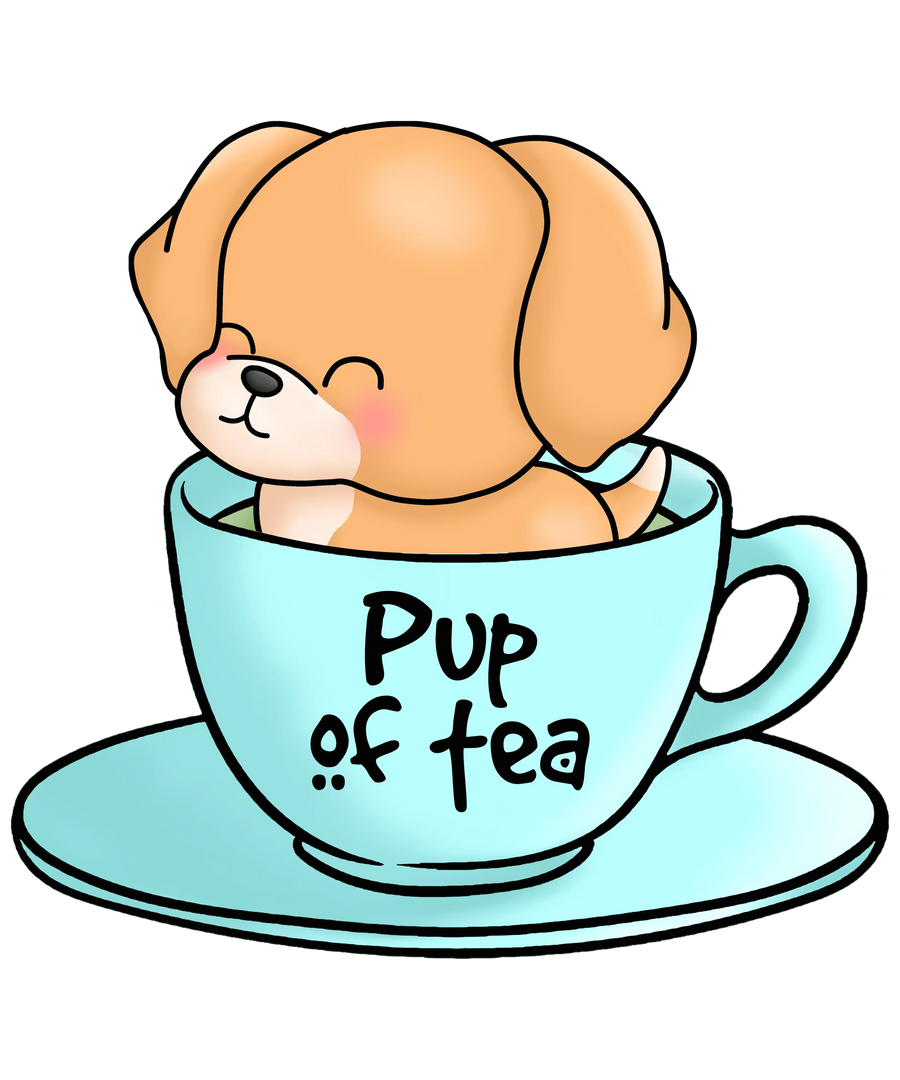 Pup Of Tea Funny Animal Design - DTF Ready To Press