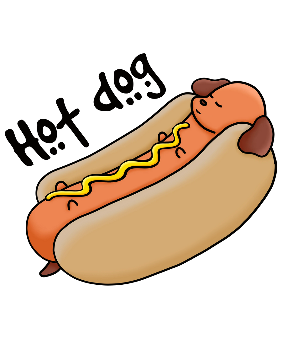 Hotdog Funny Animal Design - DTF Ready To Press