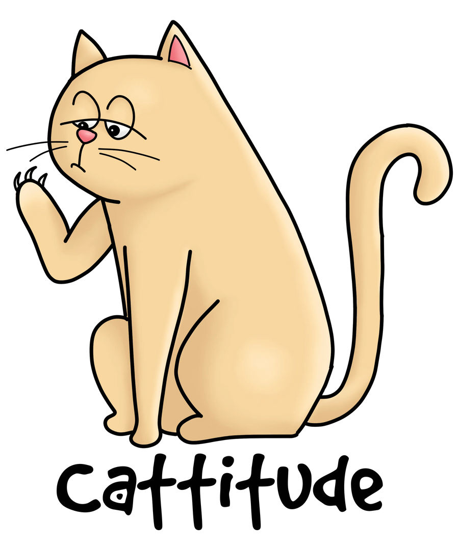 Cattitude Cool Cat Design - DTF Ready To Press