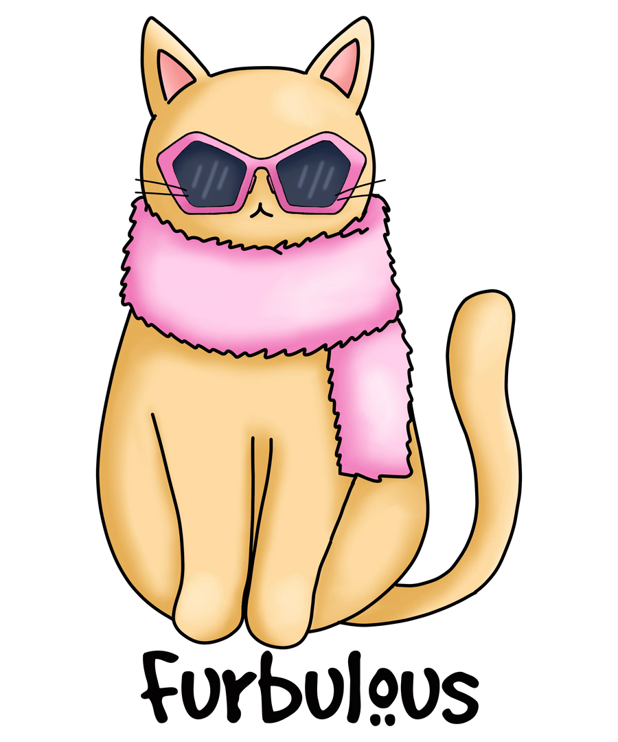 Cute Orange Cat Design - DTF Ready To Press