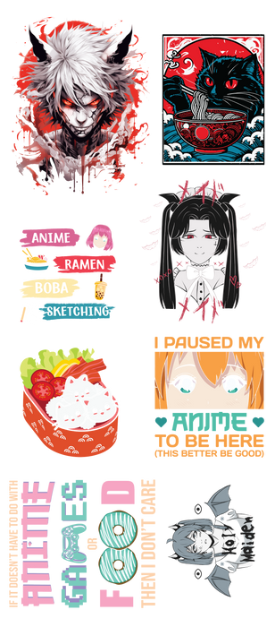 Anime & Otaku DTF Transfer Bundle - Ready to Press