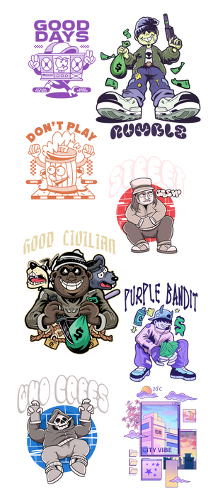 Hip-Hop Street DTF Transfer Bundle - Ready to Press