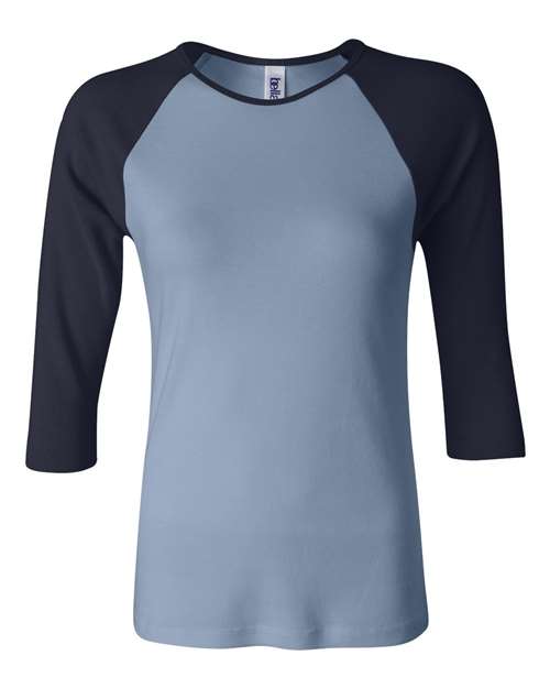 Women’s 1X1 Baby Rib Raglan Three-Quarter Sleeve Tee