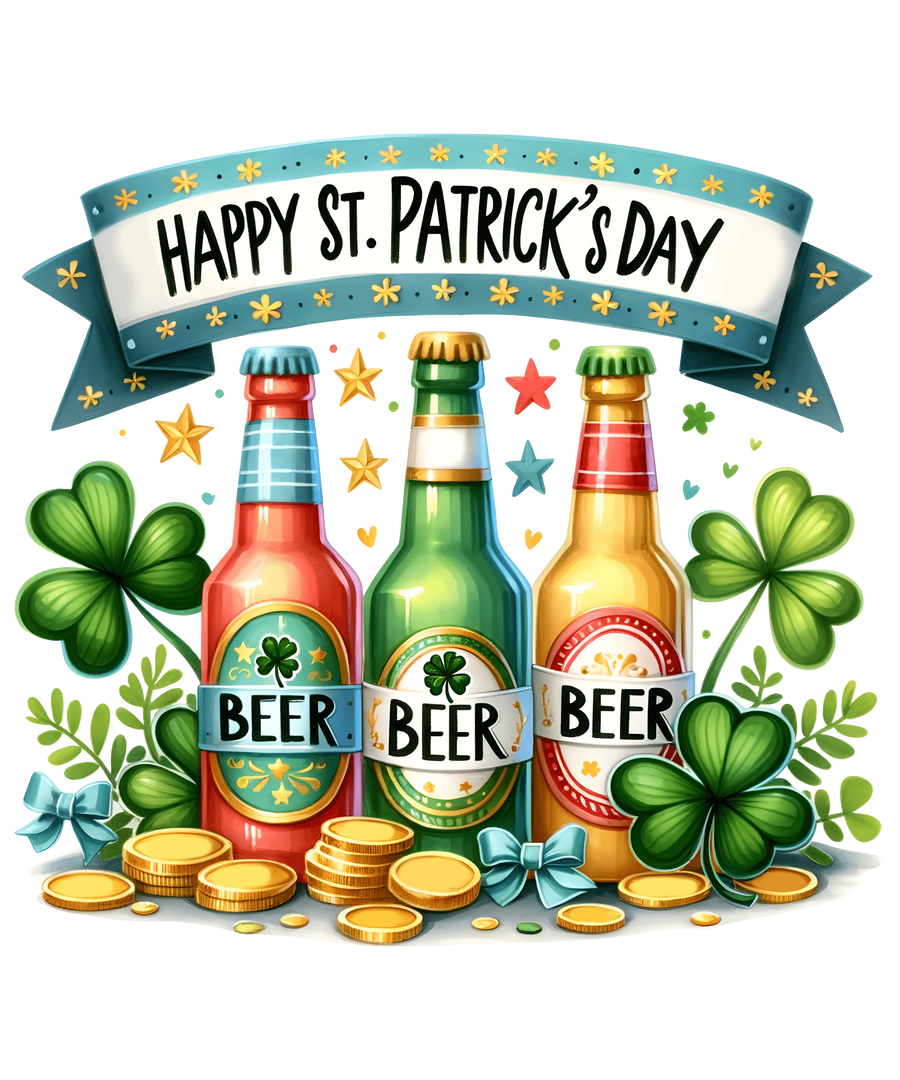 Happy ST. Patrick's Day Beer Design- DTF Ready To Press