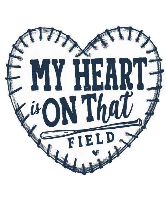 Baseball Heart DTF Transfer Ready to Press