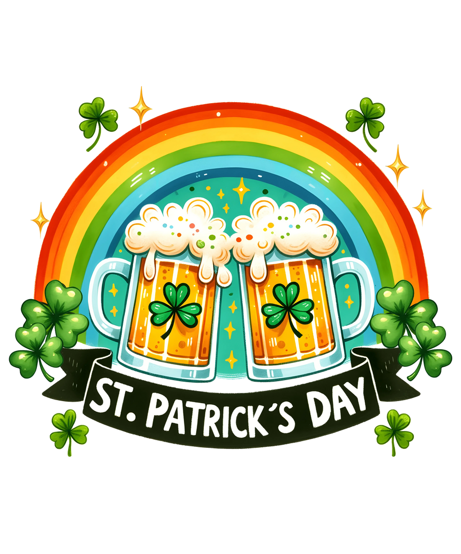 Happy St. Patricks Day Rainbow Design - DTF Ready To Press