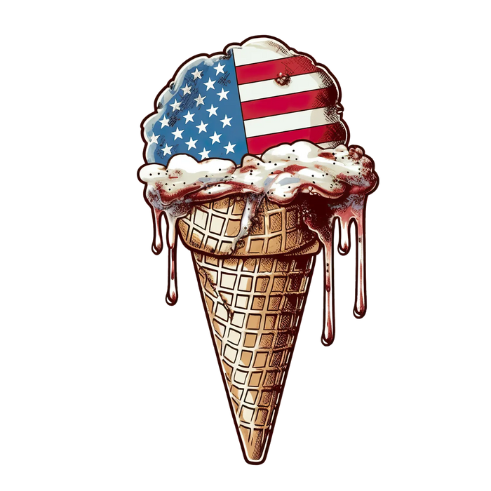 Patriotic Ice Cream USA Flag DTF Transfer Ready to Press