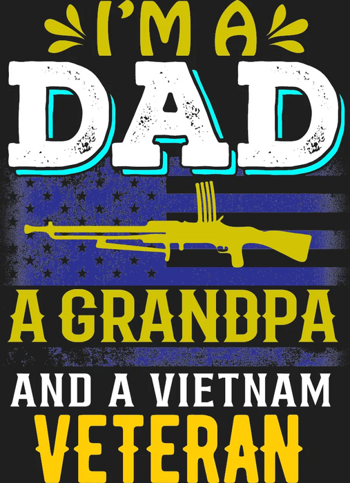 Proud Grandpa Veteran DTF Transfer Ready to Press