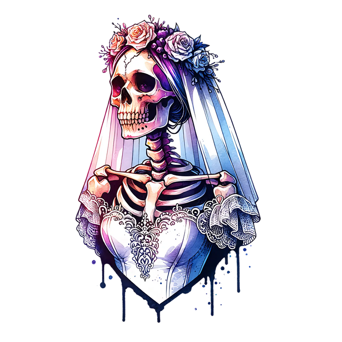 Skeleton Bride DTF Transfer Ready to Press