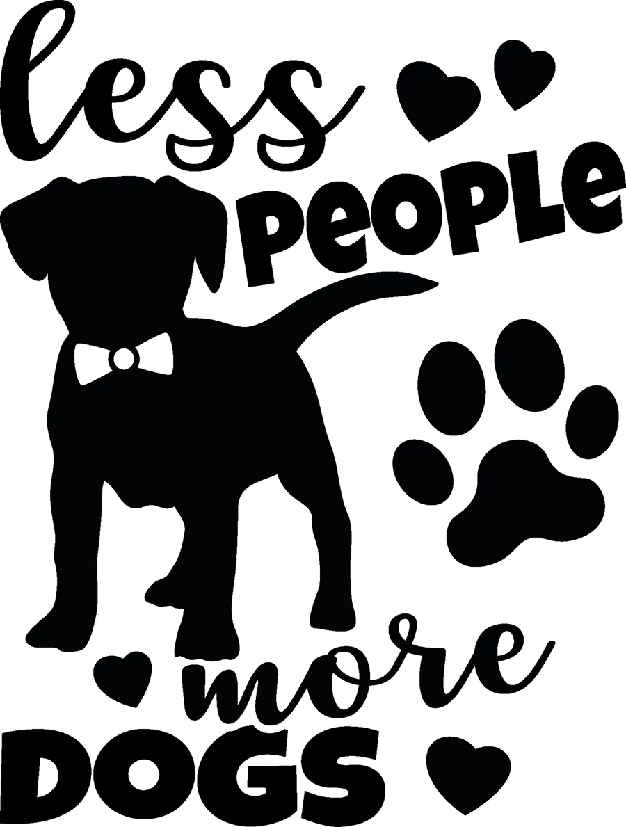Love More Dog DTF-Transfer Bereit zum Aufpressen
