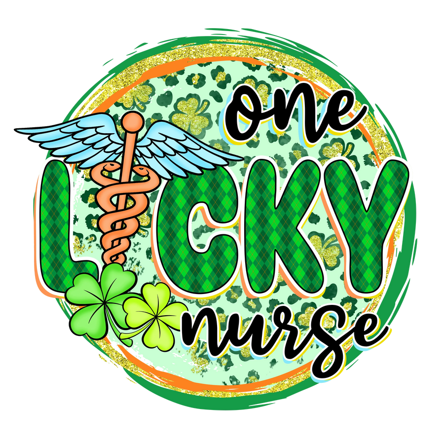 One Lucky Nurse Saint Patrick's Day Design - DTF Ready To Press