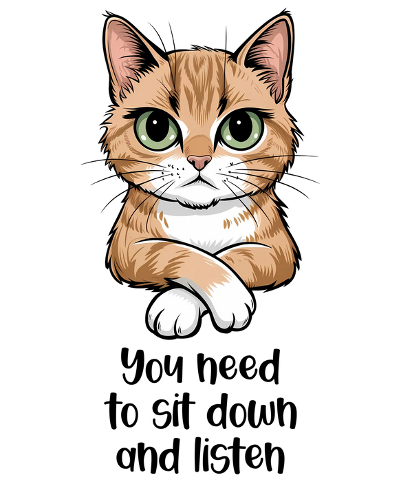 Cute Cat DTF Transfer Ready to Press