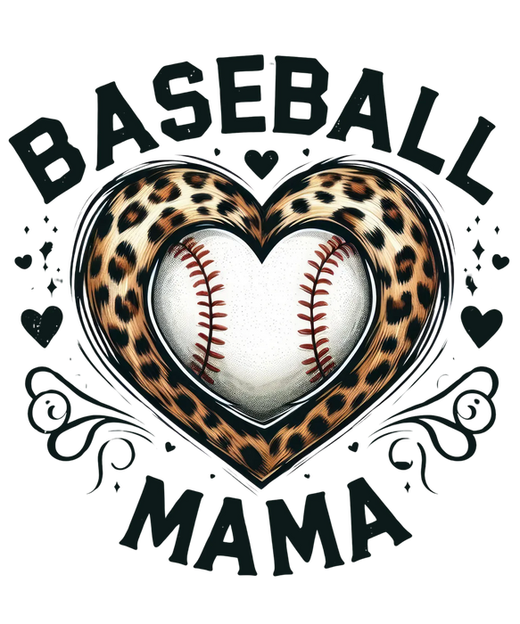 Baseball Mama Heart DTF Transfer Ready to Press