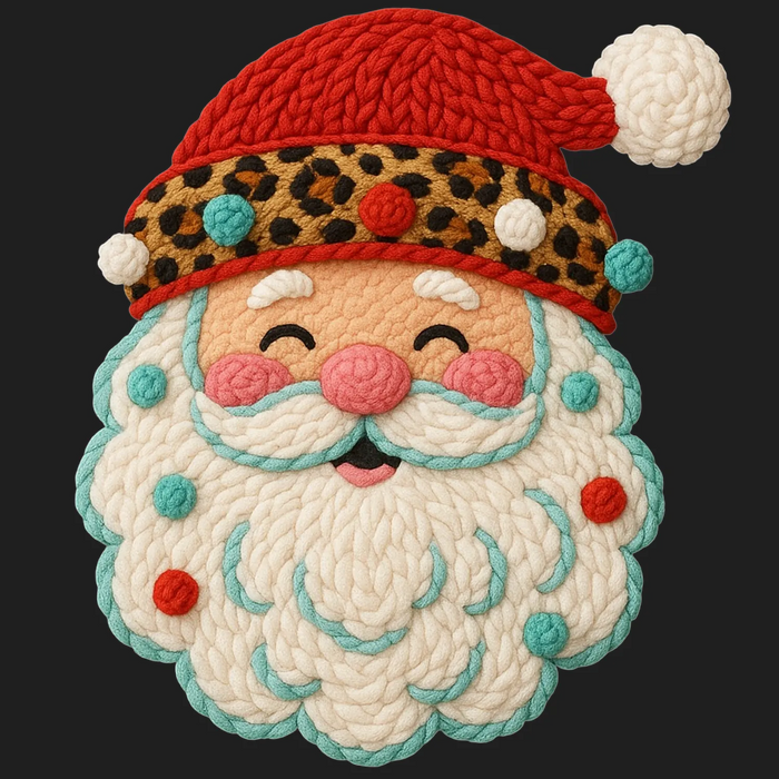 Santa Hat Leopard Print DTF Transfer Ready to Press