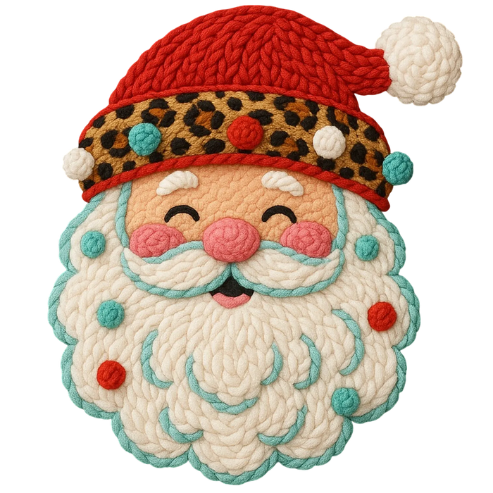 Santa Hat Leopard Print DTF Transfer Ready to Press