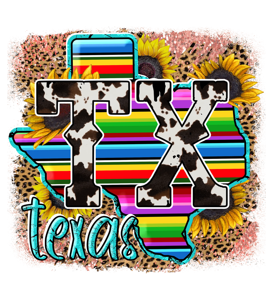 Tx Texas Leopard Design - DTF Ready To Press