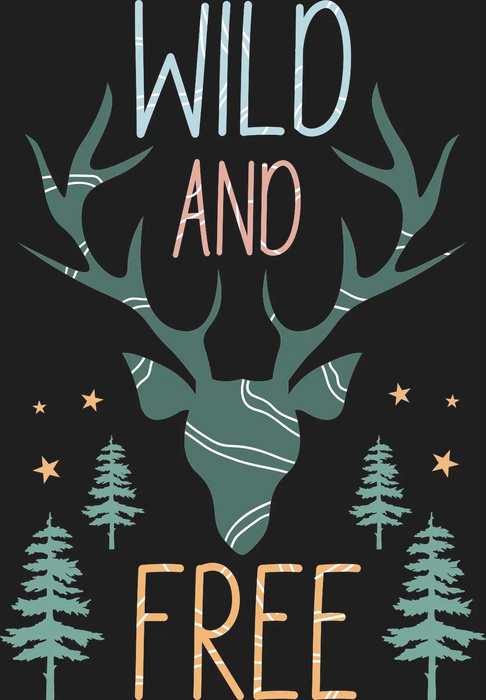 Wild and Free DTF Transfer Ready to Press