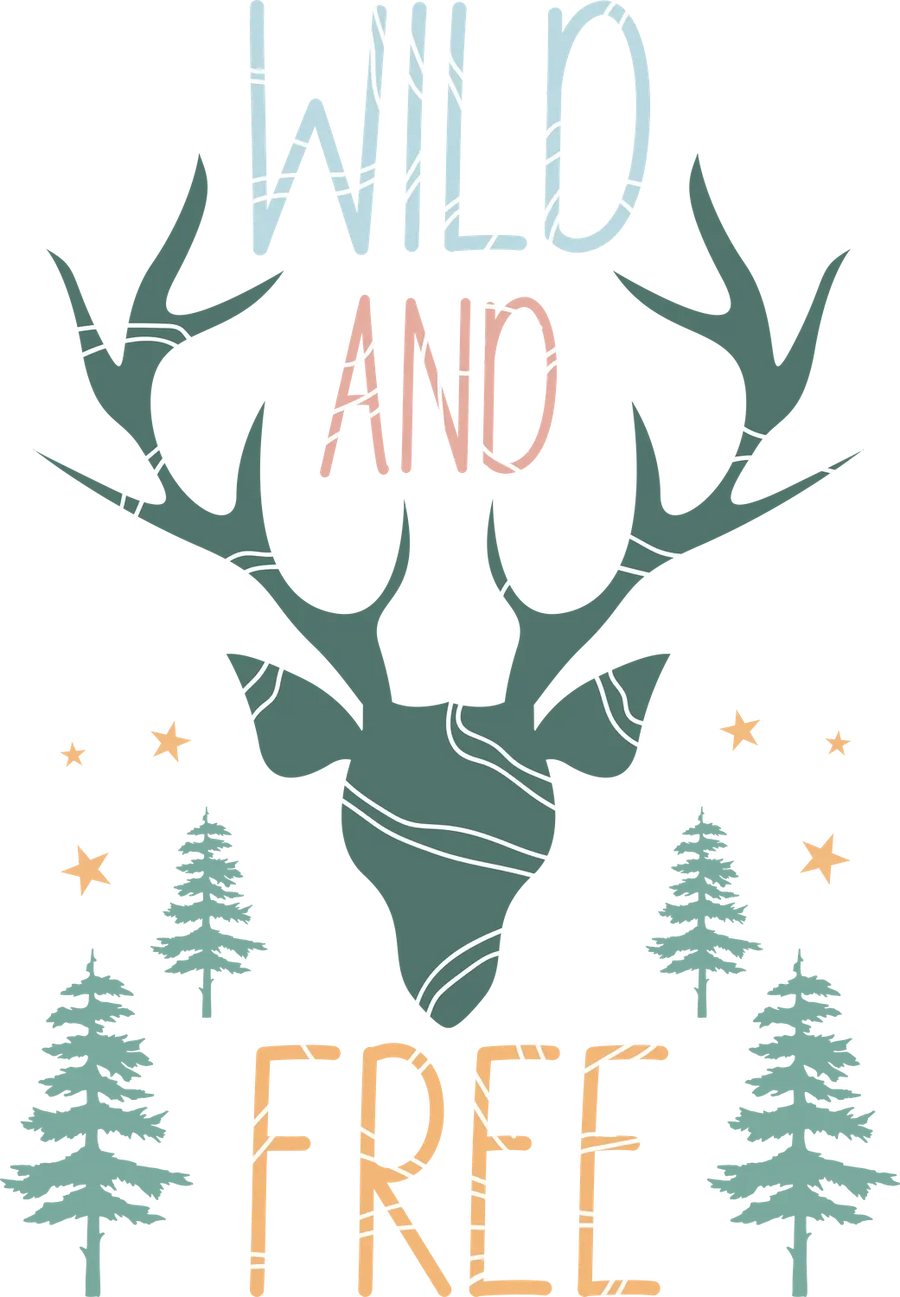 Wild and Free DTF Transfer Bügelfertig