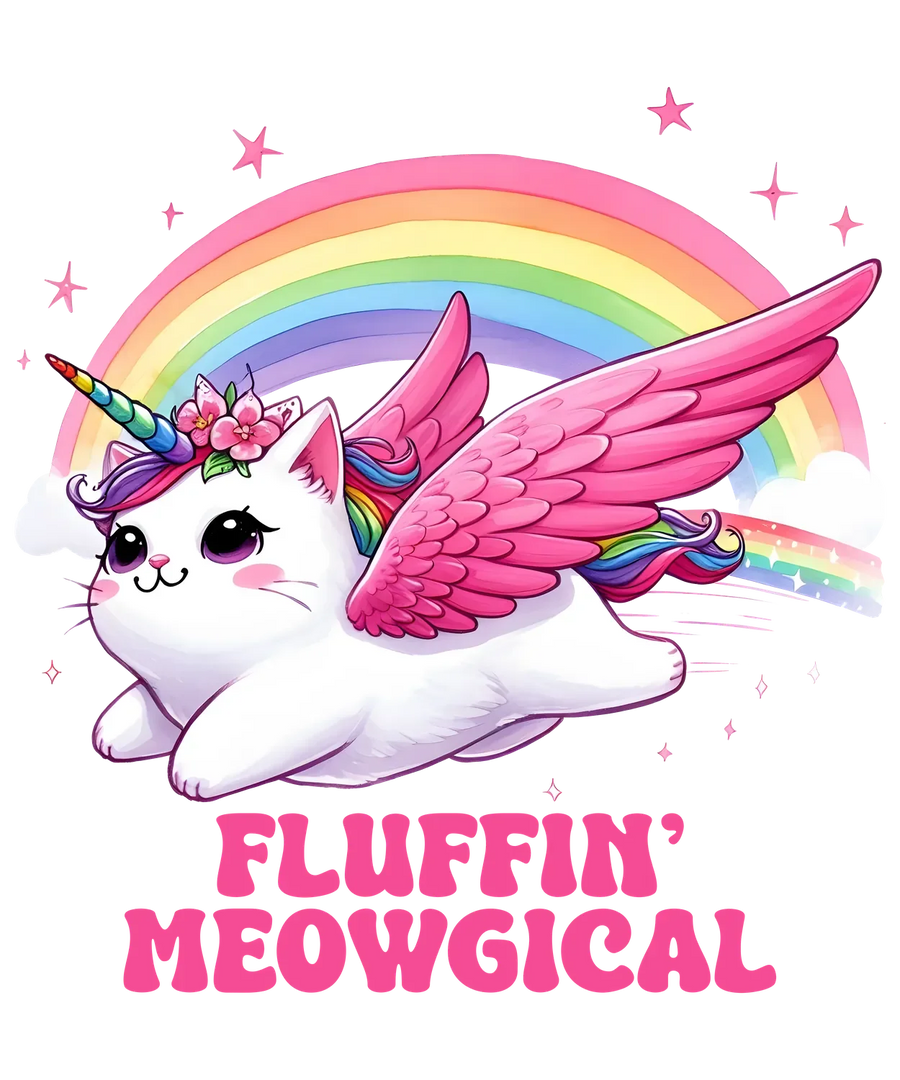 DTF Transfer Ready to Press Fluffin' Meowgical