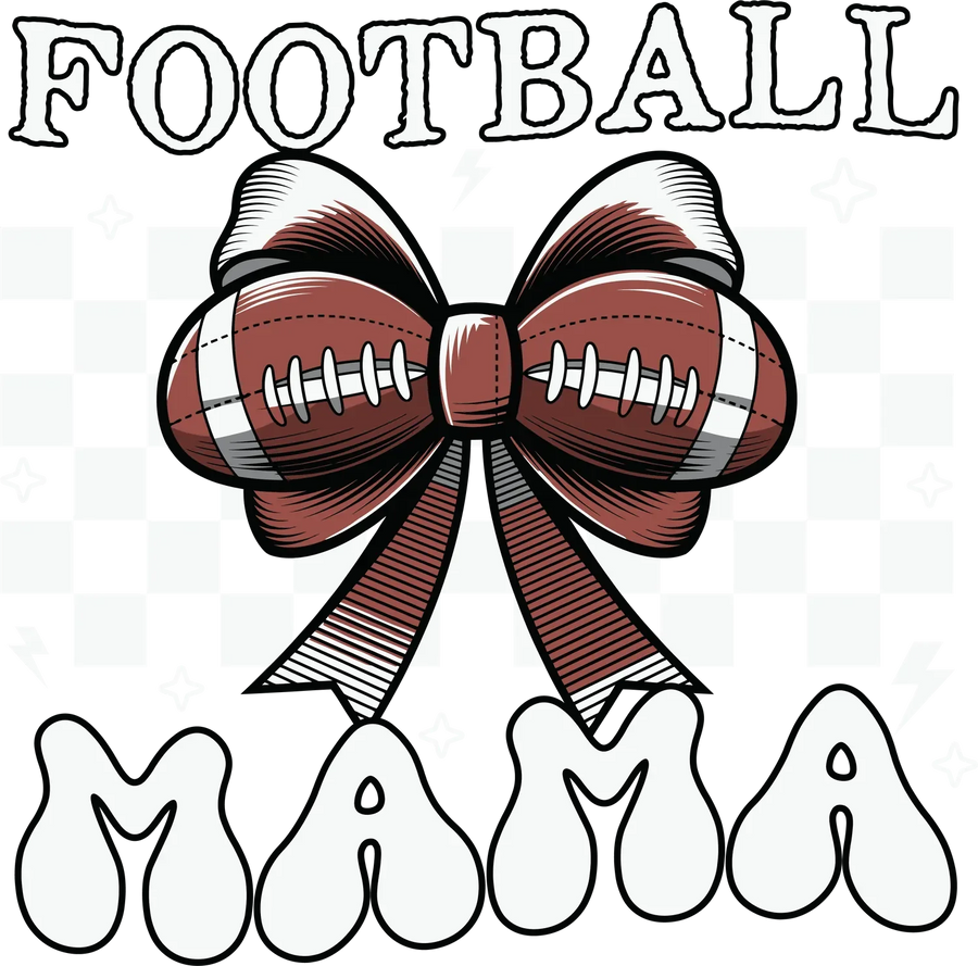 Football Mama Bow DTF Transfer Ready to Press