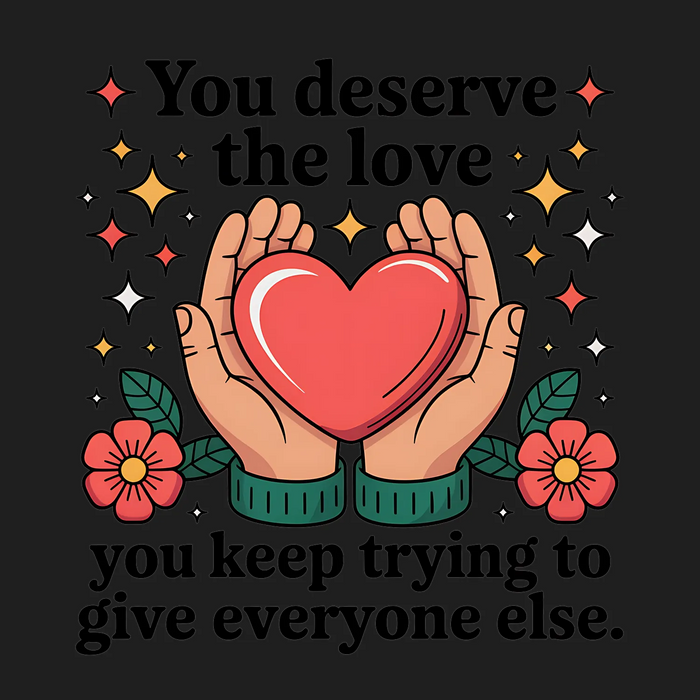 Love Heart DTF Transfer Ready to Press