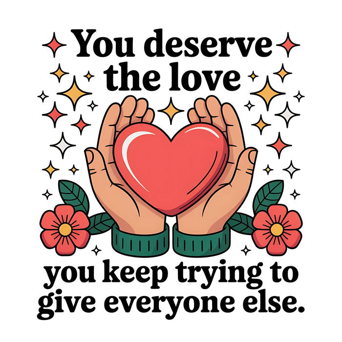 Love Heart DTF Transfer Ready to Press