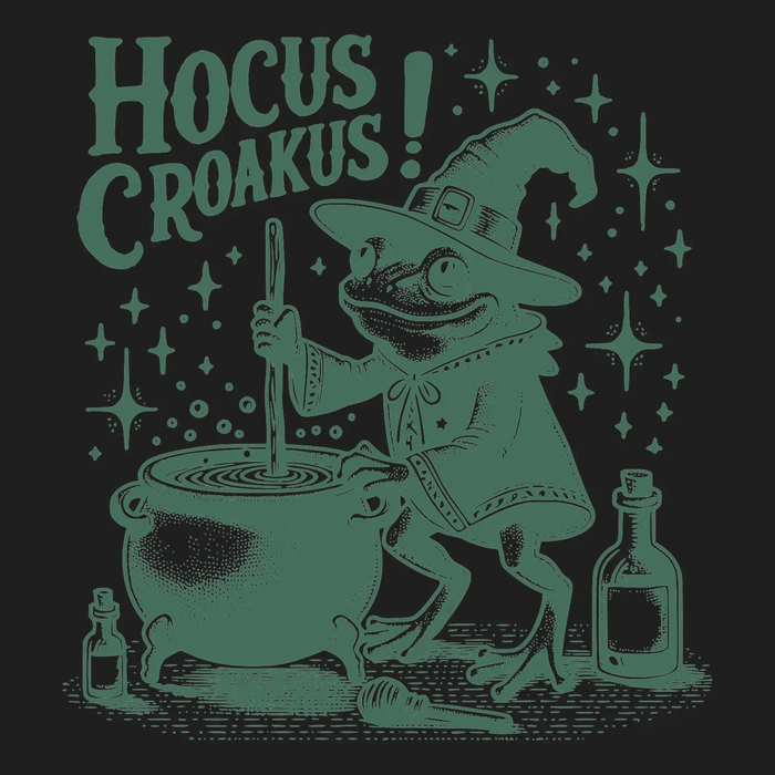Hocus Croakus Froschhexe DTF Transfer Bügelfertig