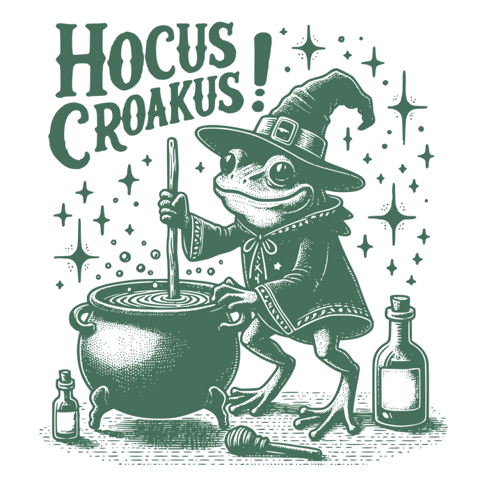Hocus Croakus Froschhexe DTF Transfer Bügelfertig