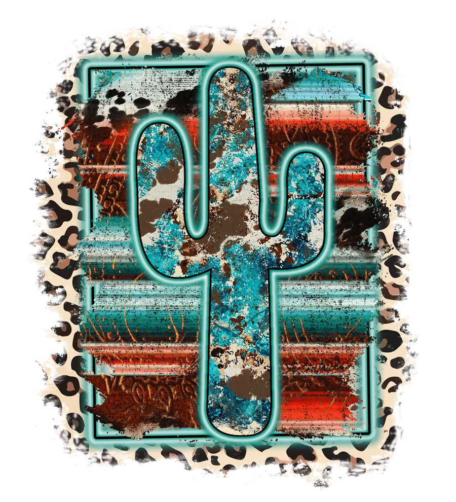 Cactus Leopard Design - DTF Ready To Press
