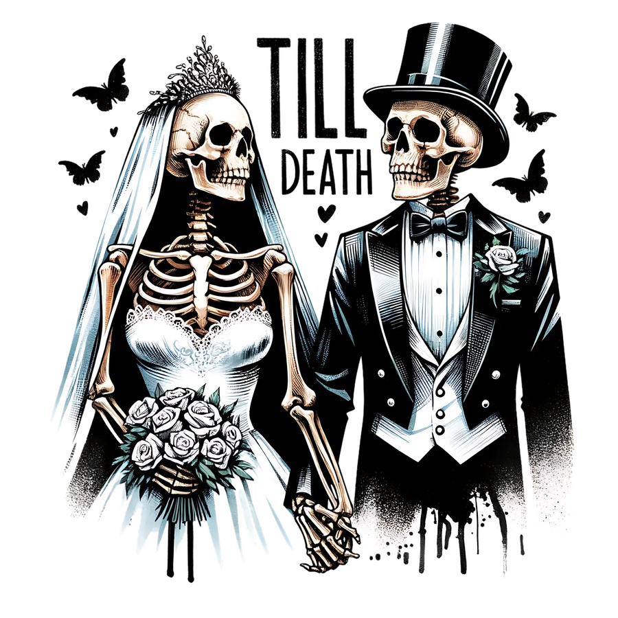 Gothic Wedding DTF Transfer Ready to Press