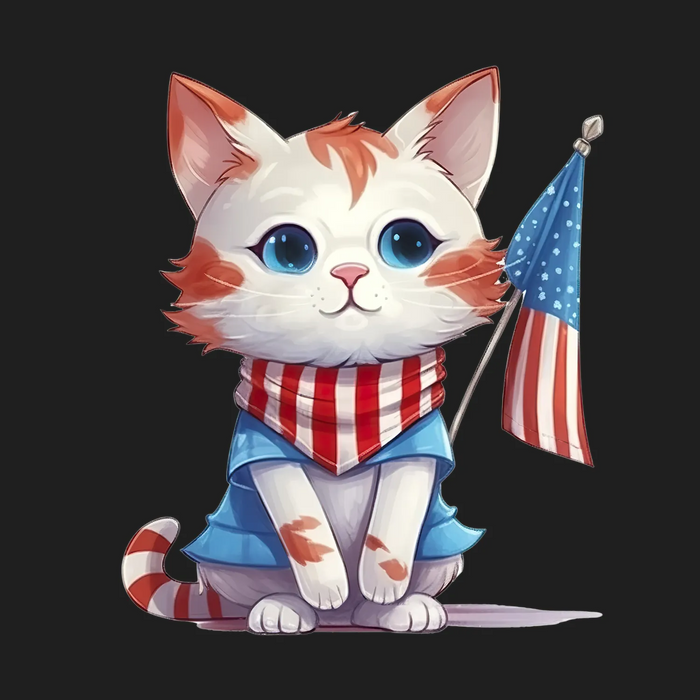 Patriot Cat DTF Transfer Ready to Press