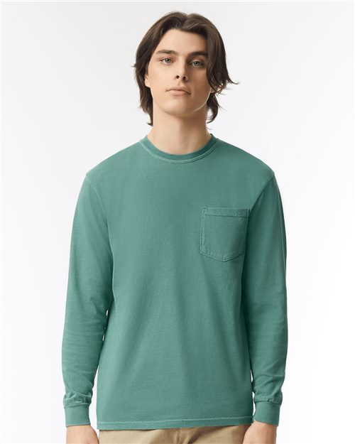 Garment-Dyed Heavyweight Long Sleeve Pocket T-Shirt