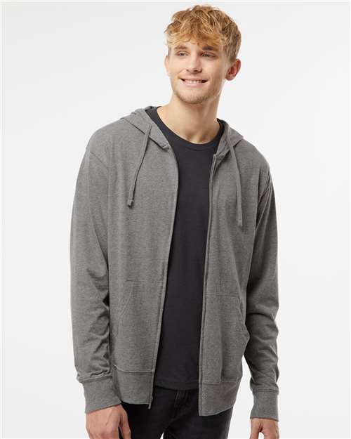 Lightweight Jersey Full-Zip Hooded T-Shirt