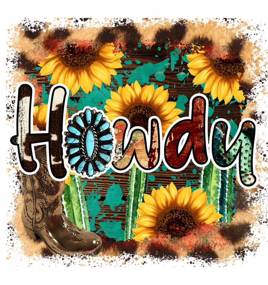 Howdy Sunflower Design - DTF Ready To Press