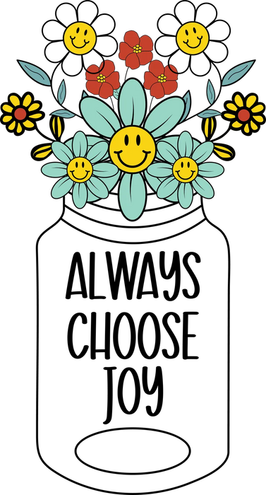 Smiley Flower DTF Transfer Ready to Press