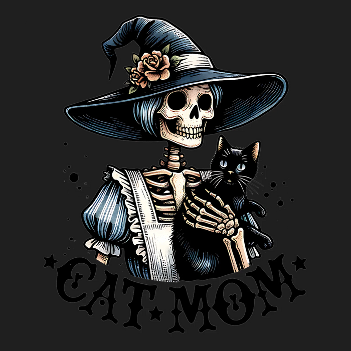 Witch Skull Cat DTF Transfer Ready to Press