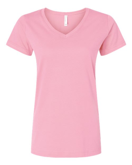 LAT - Women's Fine Jersey V-Neck Tee - L - 3507