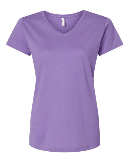LAT - Women's Fine Jersey V-Neck Tee - S - 3507