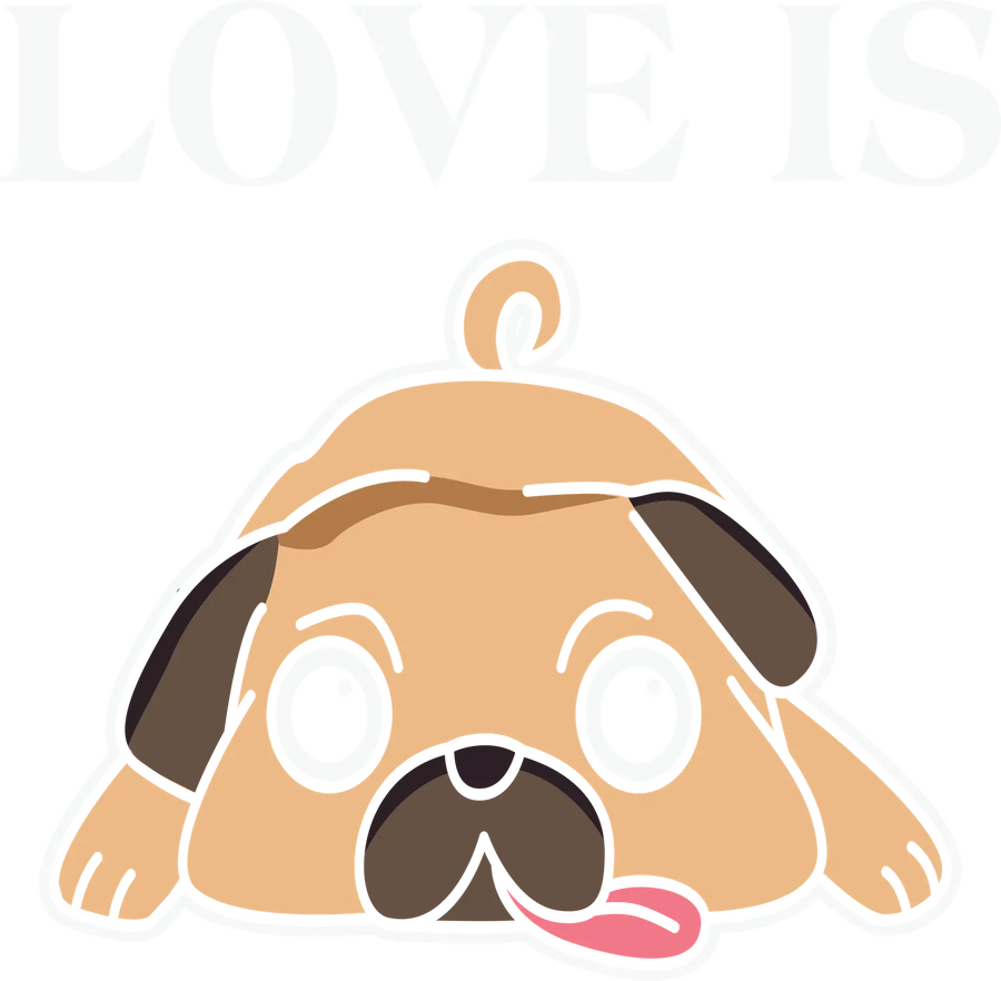 Pug Love DTF Transfer Ready to Press