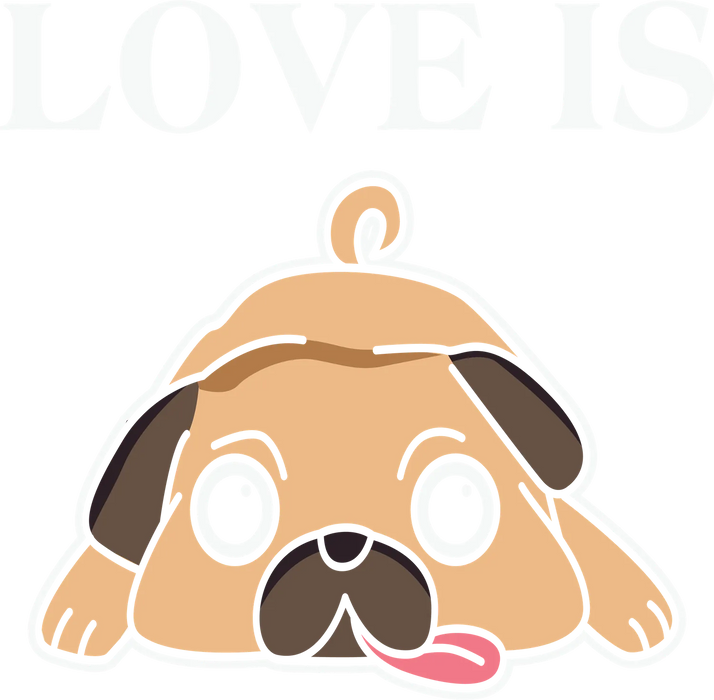 Pug Love DTF Transfer Ready to Press