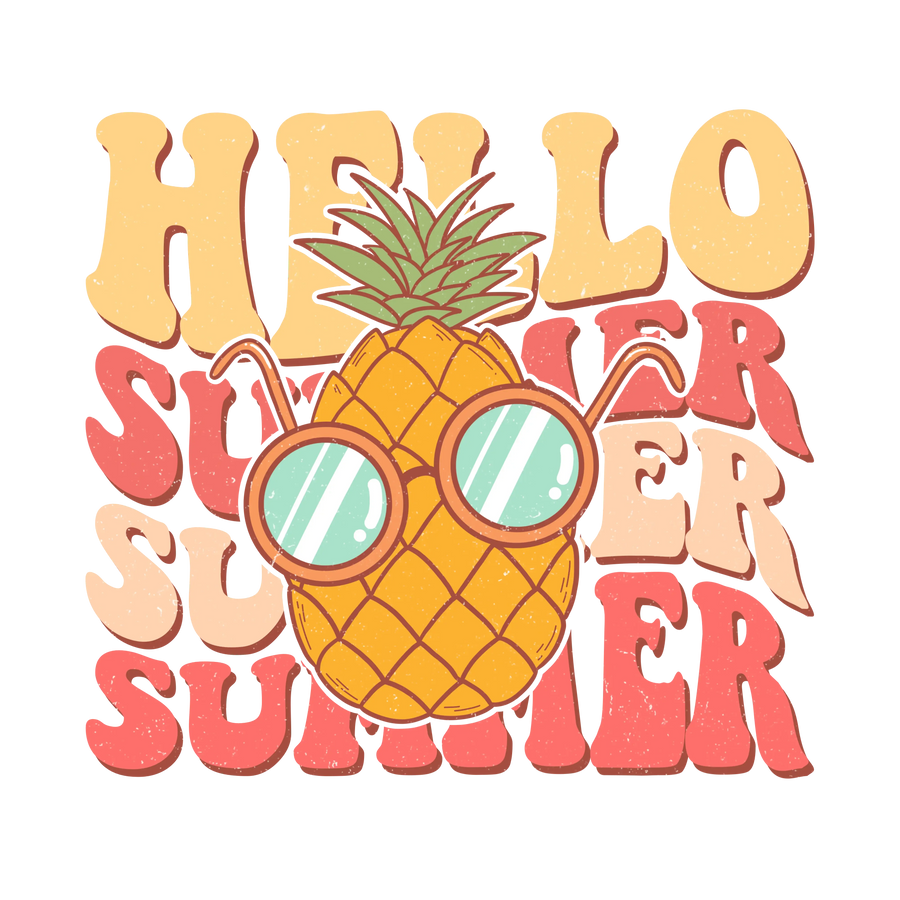 Hello Summer Design - DTF Ready To Press