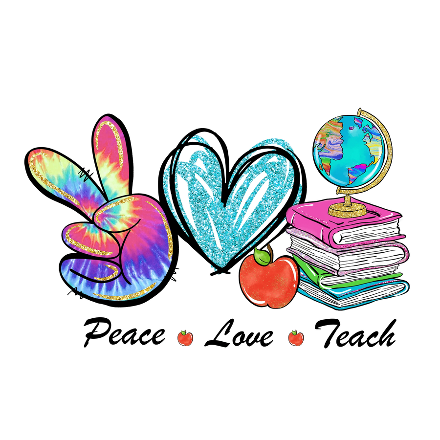 Peach Love Teach Design - DTF Ready To Press