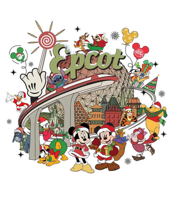 Epcot Christmas Adventure DTF Transfer Ready to Press