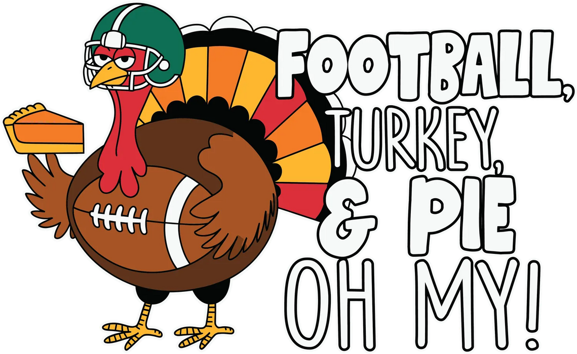Thanksgiving Football Turkey Pie DTF Transfer