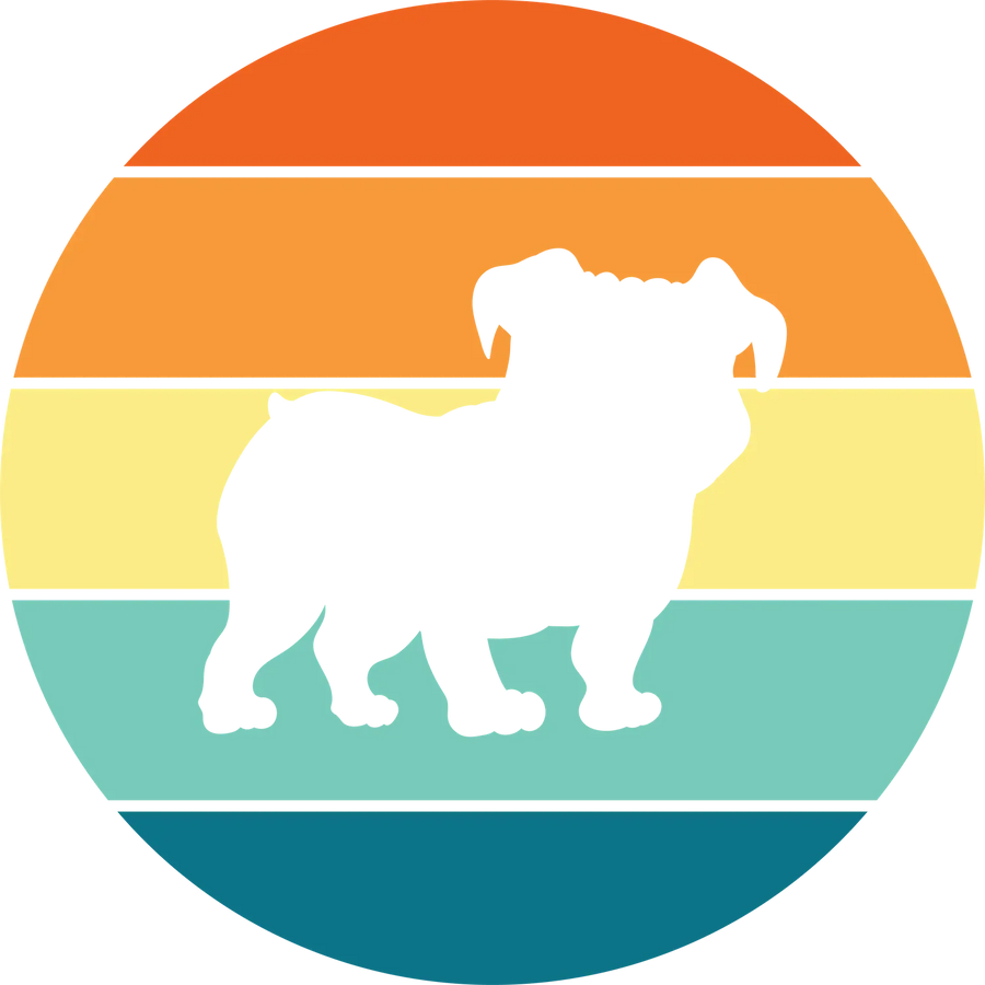 Hund Silhouette Retro Sonnenuntergang DTF Transfer Bügelbild