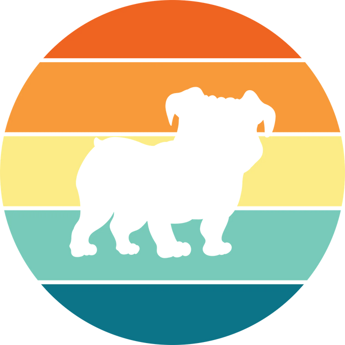 Dog Silhouette Retro Sunset DTF Transfer Ready to Press