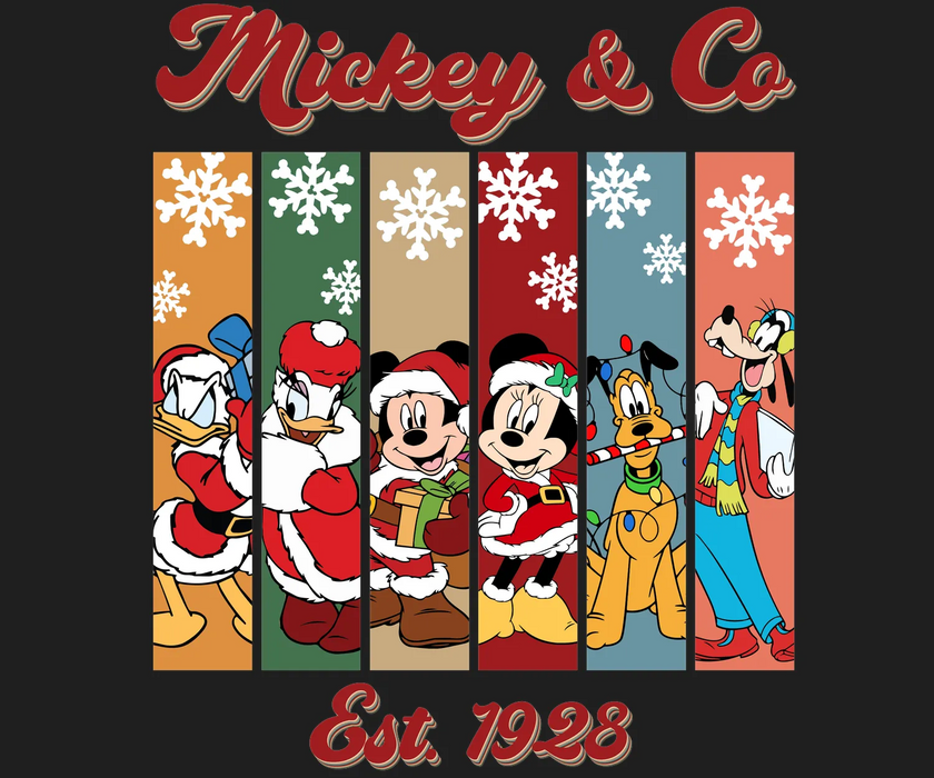 Mickey & Co Holiday DTF Transfer Ready to Press